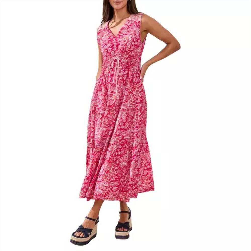 NEW TRIBAL lined maxi dress with waist cord in gardenia